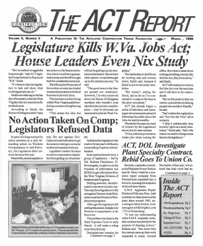 March 1996 Newsletter Volume 05