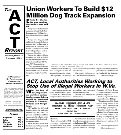 November 2001 Newsletter Volume 10