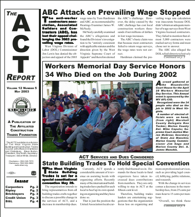 May 2003 Newsletter Volume 12