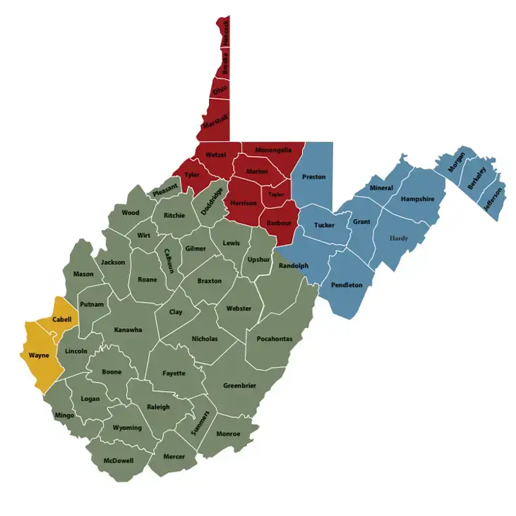 WV Iron Workers Union Jurisdiction Map