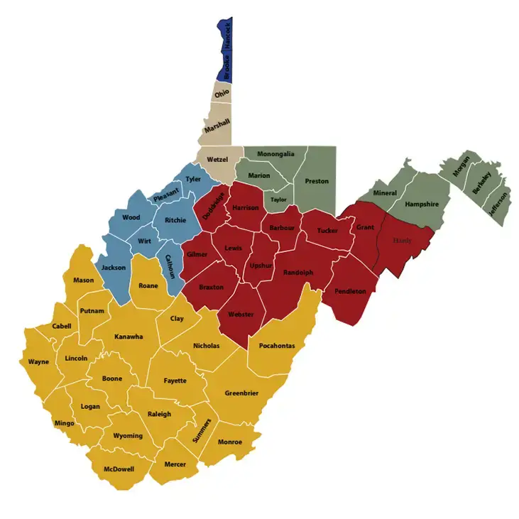 WV Laborers Union Jurisdiction Map