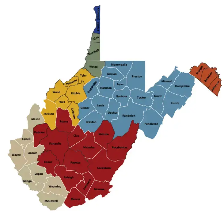 WV Operating Engineers Union Jurisdiction Map