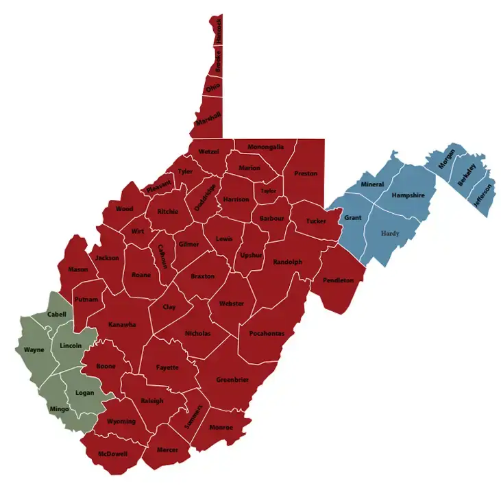 WV Sheet Metal Workers Union Jurisdiction Map