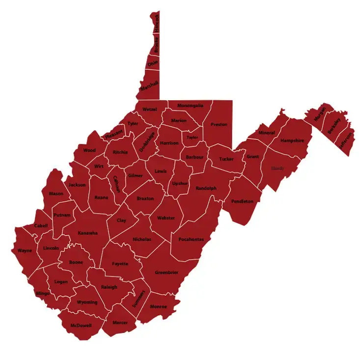 WV Teamsters Union Jurisdiction Map