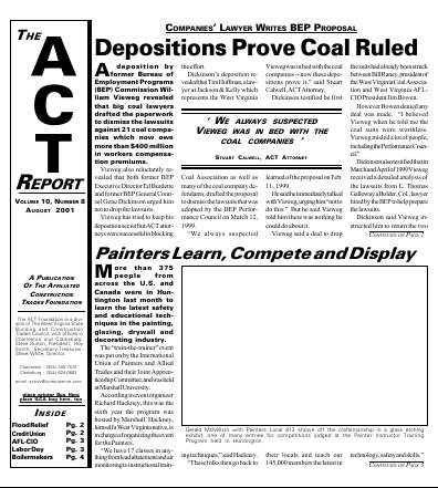 August 2001 Newsletter Volume 10