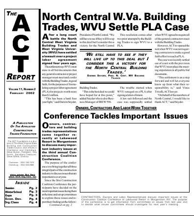 February 2002 Newsletter Volume 11