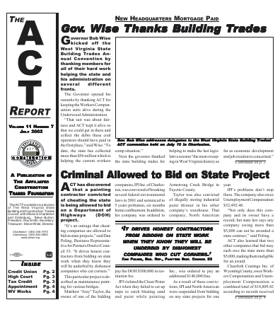 July 2002 Newsletter Volume 11