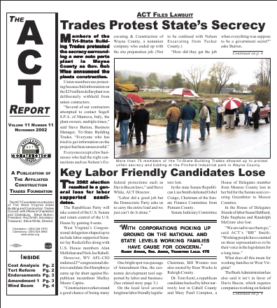 November 2002 Newsletter Volume 11