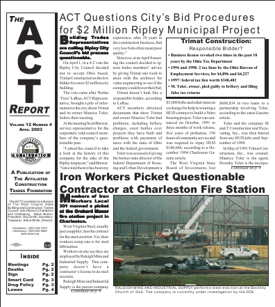 April 2003 Newsletter Volume 12