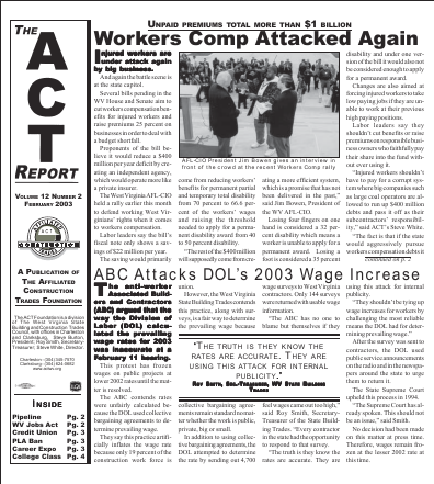 February 2003 Newsletter Volume 12