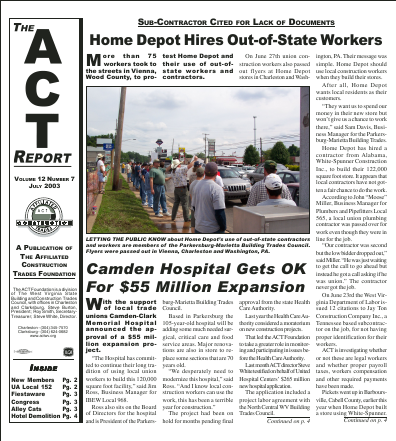 July 2003 Newsletter Volume 12