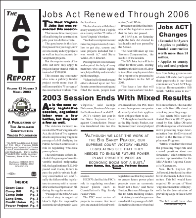 March 2003 Newsletter Volume 12