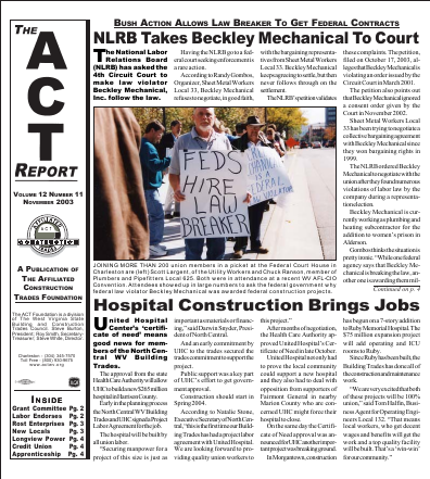 November 2003 Newsletter Volume 12