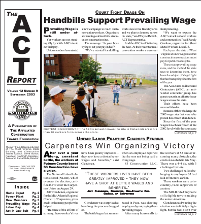 September 2003 Newsletter Volume 12