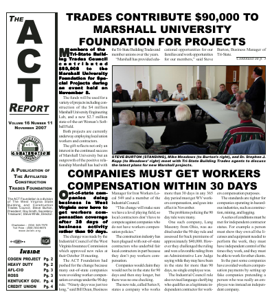 November 2007 Newsletter Volume 16