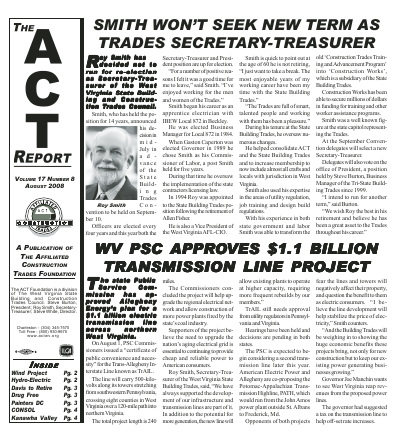 August 2008 Newsletter Volume 17