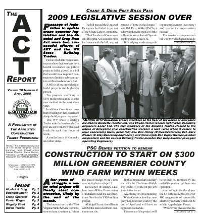 April 2009 Newsletter Volume 18