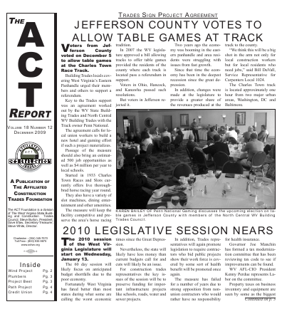 December 2009 Newsletter Volume 18