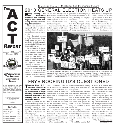 October 2010 Newsletter Volume 19