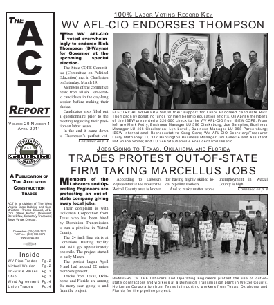 April 2011 Newsletter Volume 20